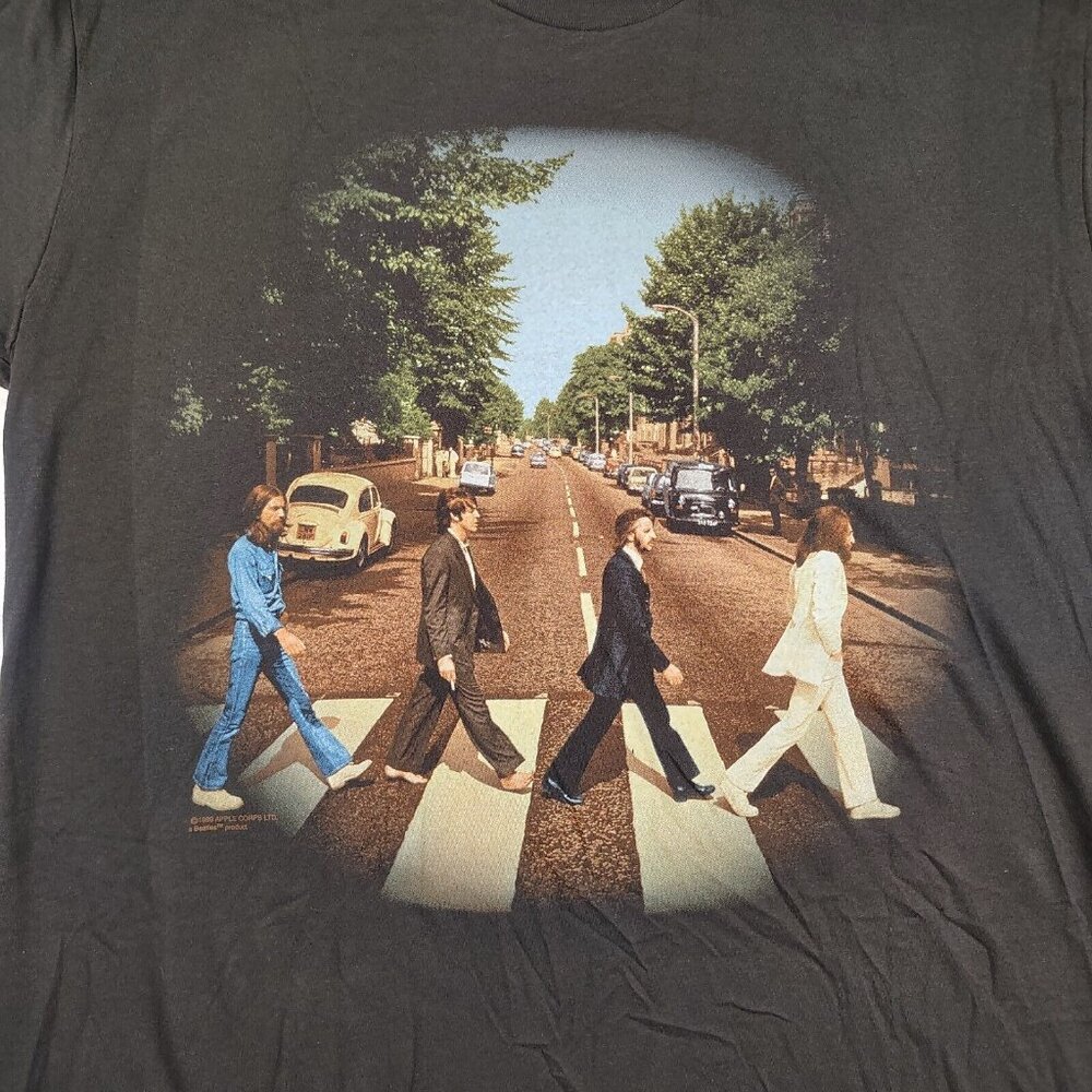 Vintage The Beatles Abbey Road Shirt Adult 2XLarge Black Apple Corps - Picture 3 of 10